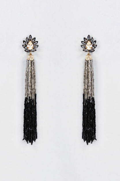 Gold Finish Crystal & Zircon Dangler Earrings
