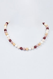 Gold Finish Pearl & Multi-Colored Beaded Mala