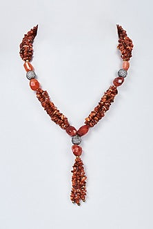 Gold Finish Red Turquoise Stone Mala