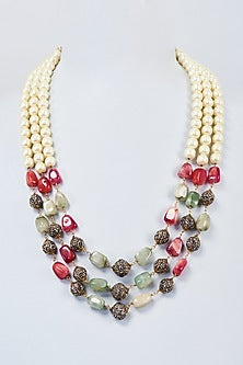 Gold Finish Multi-Colored Beaded Handcrafted Mala