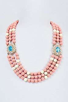 Gold Finish Coral Beaded Handcrafted Mala