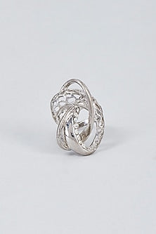 White Finish Zircon Ring