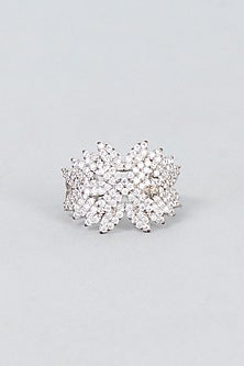 White Finish Zircon Ring