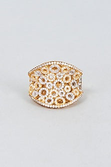 Gold Finish Zircon Ring