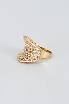 Gold Finish Zircon Ring