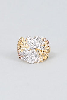 Two-Tone Finish Zircon Ring