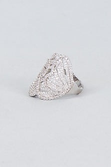 White Finish Zircon Ring