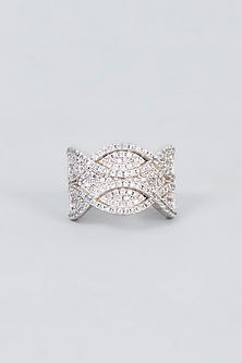 White Finish Zircon Ring