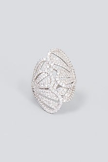 White Finish Zircon Ring