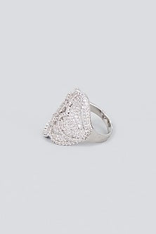 White Finish Zircon Ring