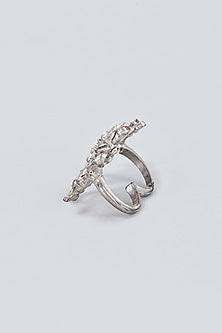 White Finish Zircon Ring