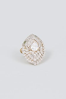 Two-Tone Finish Zircon Ring