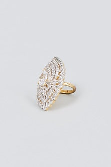 Two-Tone Finish Zircon Ring