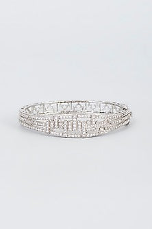 White Finish Zircon Bangle