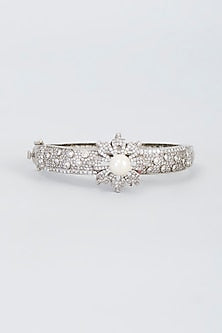 White Finish Zircon Bangle