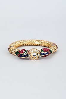 Gold Finish Kundan Polki Bangle
