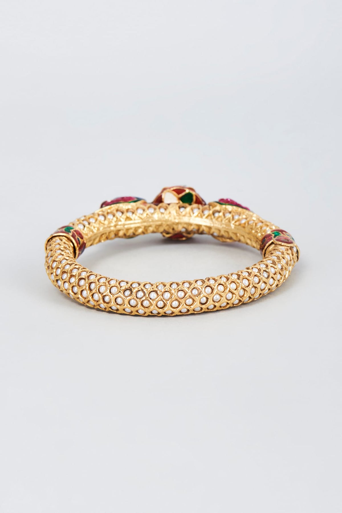Gold Finish Kundan Polki Bangle