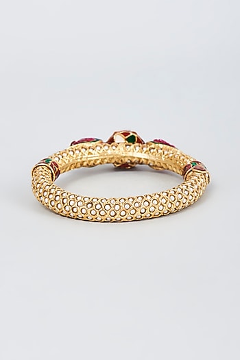 Gold Finish Kundan Polki Bangle