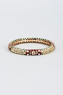 Gold Finish Zircon Bangle