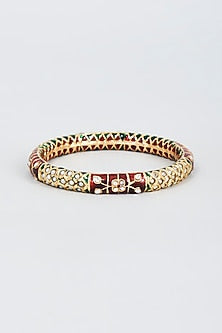 Gold Finish Zircon Bangle