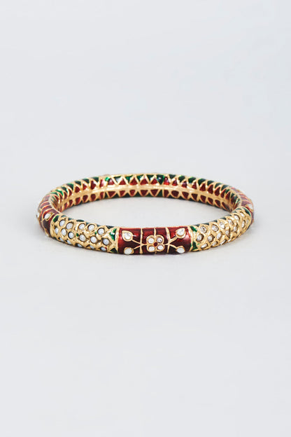 Gold Finish Zircon Bangle