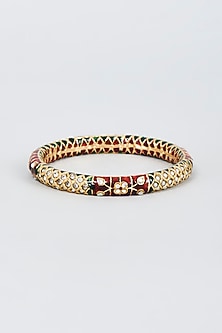 Gold Finish Zircon Bangle