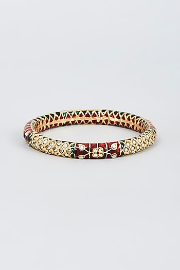 Gold Finish Zircon Bangle