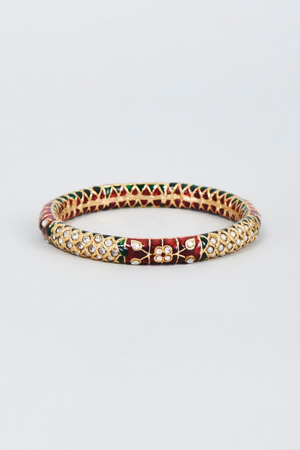 Gold Finish Zircon Bangle