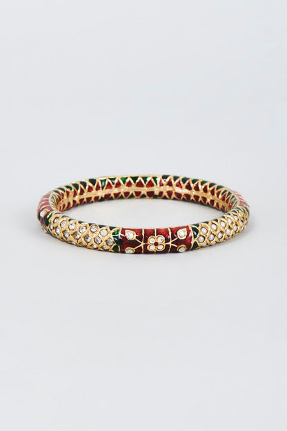 Gold Finish Zircon Bangle