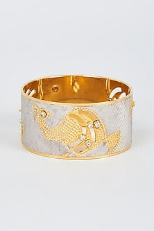 Gold Finish Zircon Bangle
