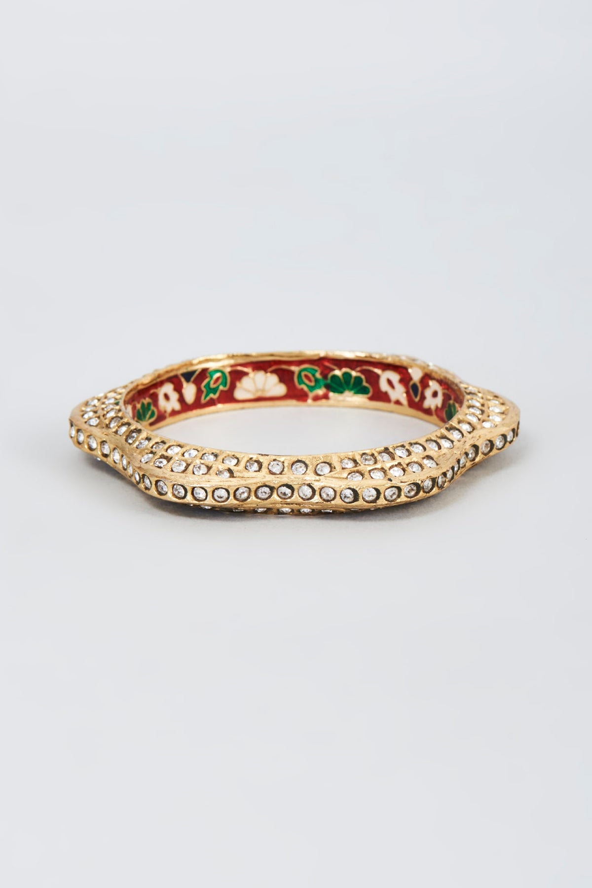 Gold Finish Zircon Bangle