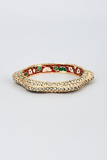 Gold Finish Zircon Bangle