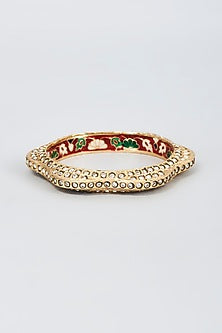 Gold Finish Zircon Bangle
