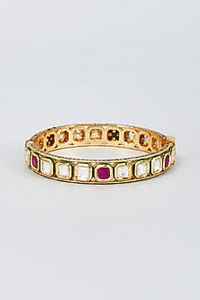 Gold Finish Zircon Bangle