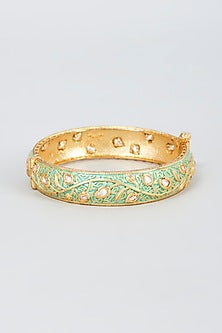 Gold Finish Zircon Bangle