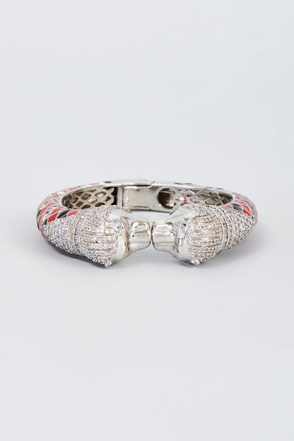 White Finish Zircon Bangle