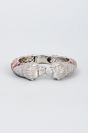 White Finish Zircon Bangle