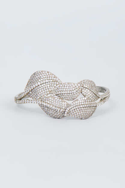 White Finish Zircon Bangle