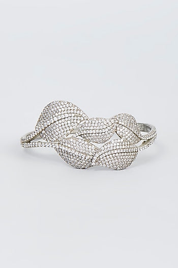 White Finish Zircon Bangle