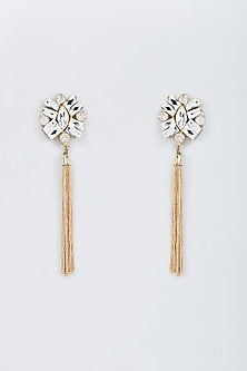 Gold Finish Zircon Dangler Earrings