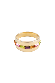 Gold Plated Red Swarovski Crystal Ring