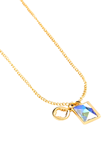 Gold Plated Green Swarovski Crystal Necklace