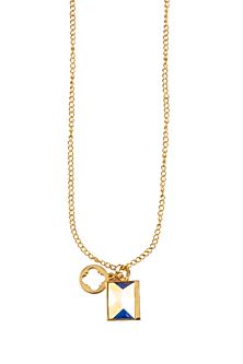 Gold Plated Green Swarovski Crystal Necklace