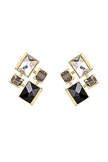 Gold Plated Pink Swarovski Crystal Stud Earrings
