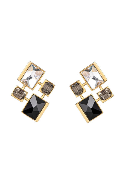 Gold Plated Pink Swarovski Crystal Stud Earrings