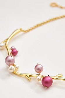 Gold Finish Swarovski & Pearl Necklace