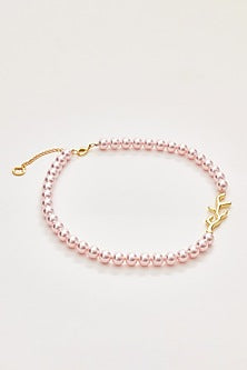 Gold Finish Swarovski & Pearl Necklace