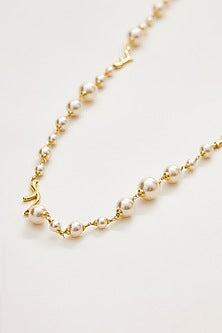 Gold Finish Swarovski Pearl Mala