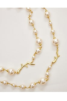 Gold Finish Swarovski Pearl Mala