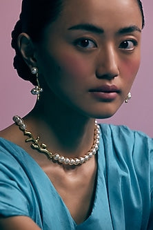 Gold Finish Swarovski Pearl Necklace